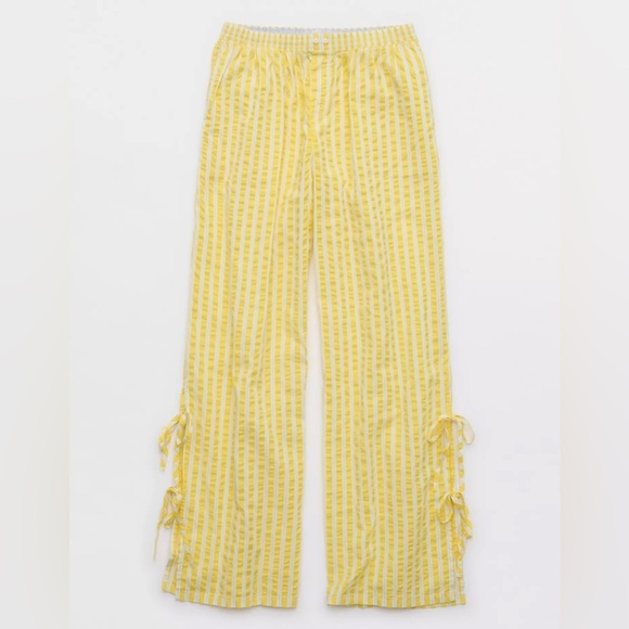 Aerie Off-Duty Seersucker Side Tie Trouser PJ - Picture 3 of 4